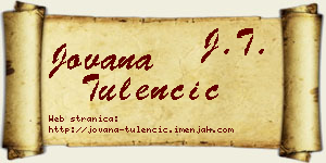 Jovana Tulenčić vizit kartica